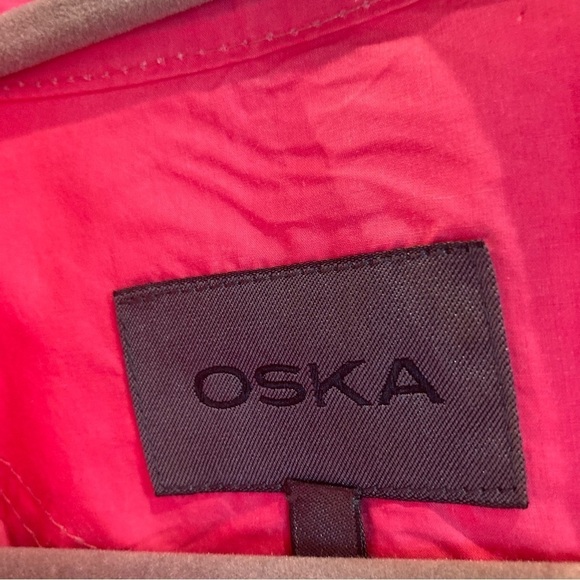 OSKA Sz 2 (Sz 8/10) Hot Pink Pocket Funnel Neck Oversized Buttoned Dress - Picture 14 of 14